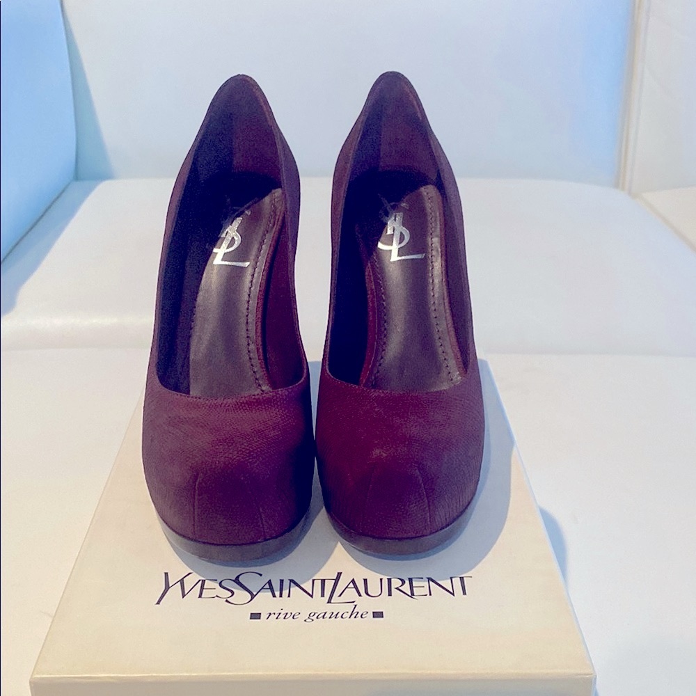 Authentic Yves Saint Laurent Women's Burgundy Heels